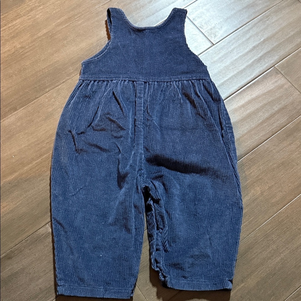 Carters Vintage Girls Navy Blue Corduroy Overalls SZ 18 Months - Picture 3 of 5